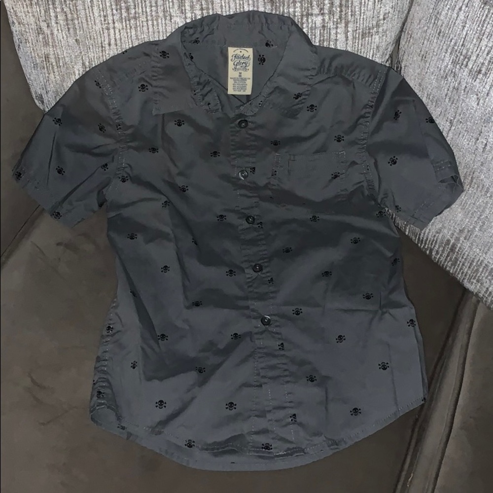 Faded Glory skull button down shirt (medium 8)
